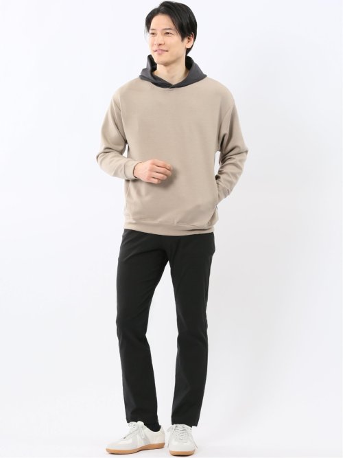 クロスストレッチ スリムパンツ 綿混ツイル