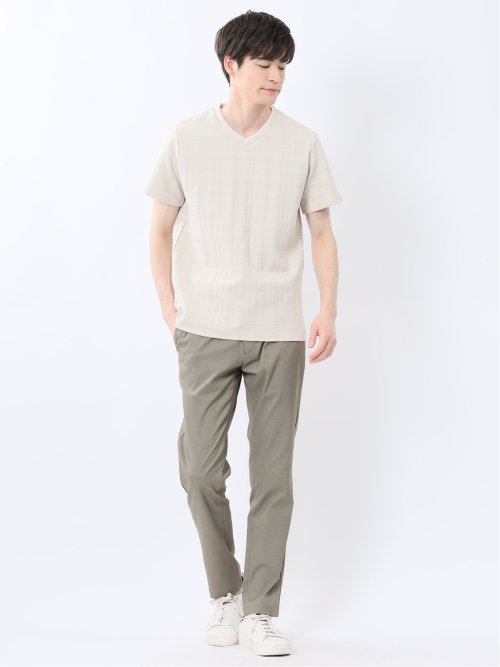 クロスストレッチ+クール トラウザーパンツ ジャガード