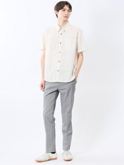 クロスストレッチ+クール トラウザーパンツ ヘリンボン