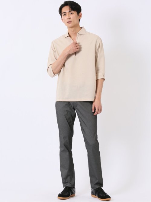 クロスストレッチ + クール スリム パンツ ドビー