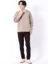 パンツ メンズ ストレッチ 裏起毛 スリム トラウザー テーパード バーズアイ クロスストレッチ + ウォーム