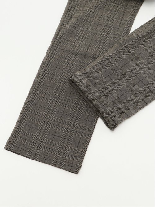 クロスストレッチ スリムパンツ グレンチェック