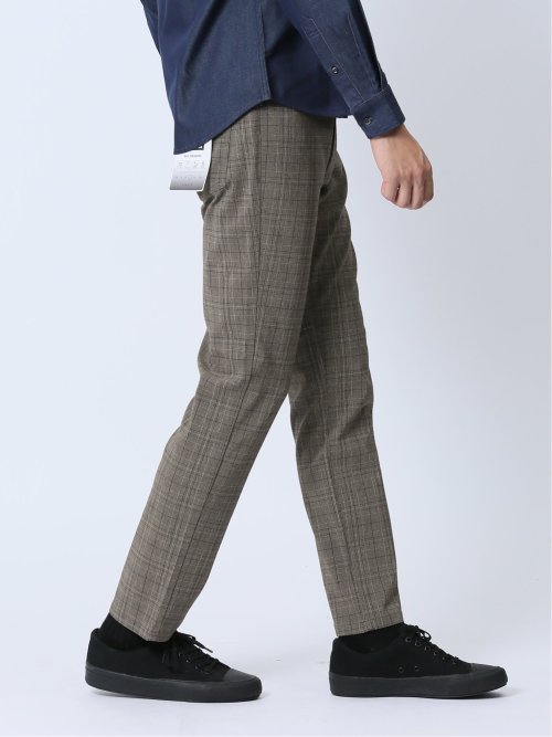 クロスストレッチ スリムパンツ グレンチェック