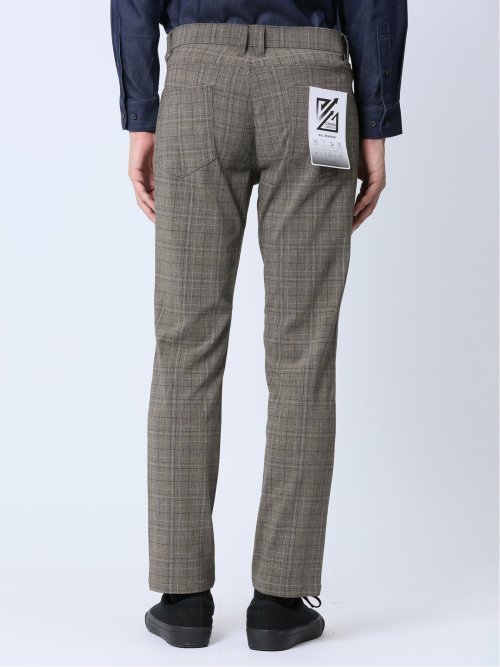 クロスストレッチ スリムパンツ グレンチェック