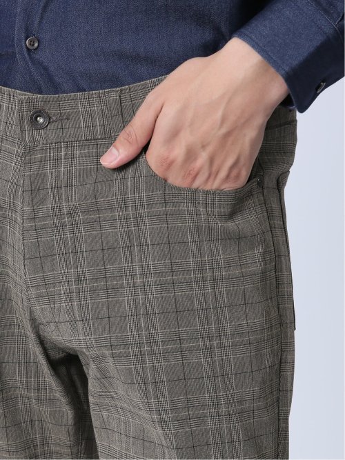 クロスストレッチ スリムパンツ グレンチェック