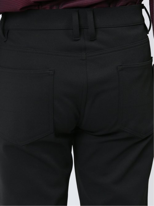 クロスストレッチ+ジャージー スリムパンツ