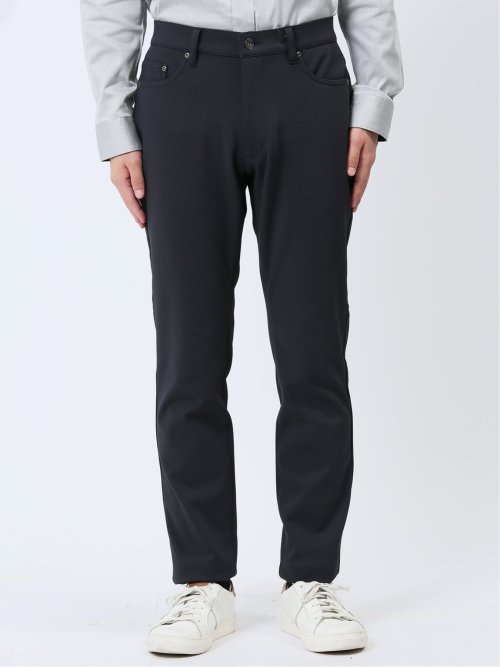 クロスストレッチ+ジャージー スリムパンツ