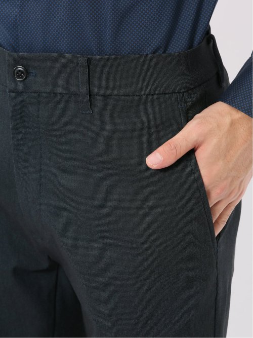 パンツ メンズ ストレッチ スリム トラウザー テーパード ピンヘッド クロスストレッチ