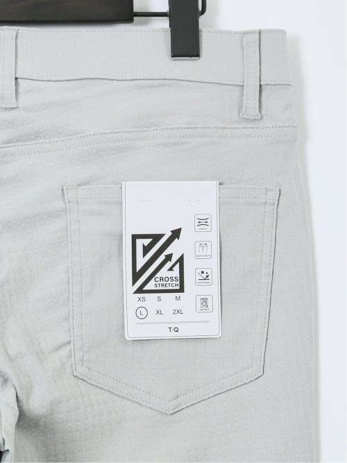 クロスストレッチ スリムパンツ ジャガード