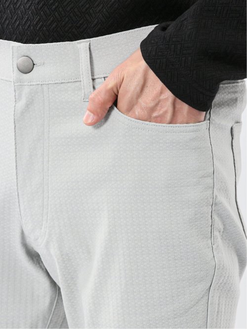 クロスストレッチ スリムパンツ ジャガード