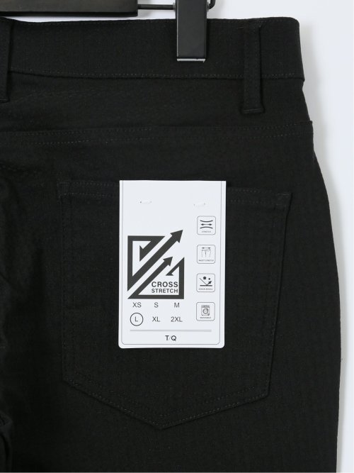 クロスストレッチ スリムパンツ ジャガード