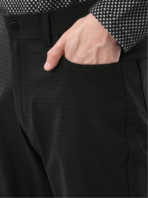 クロスストレッチ スリムパンツ ジャガード