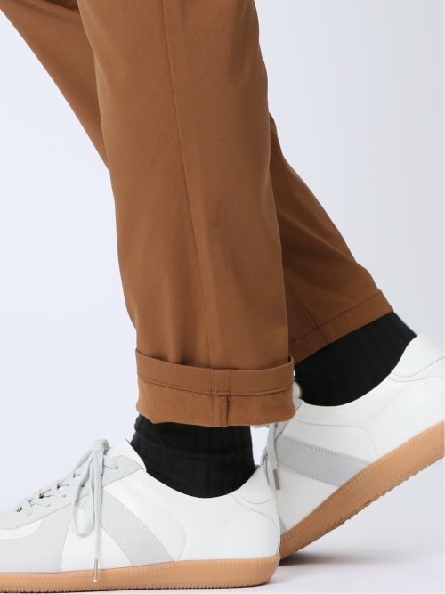 クロスストレッチ+ウォーム スリムパンツ こげ茶