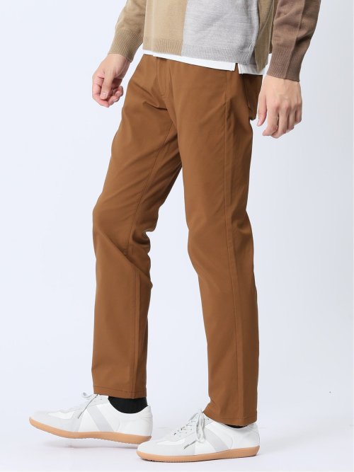 クロスストレッチ+ウォーム スリムパンツ こげ茶