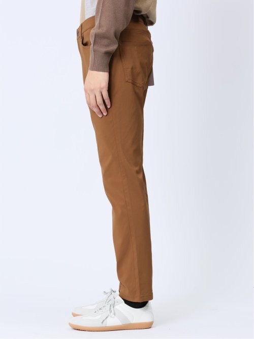 クロスストレッチ+ウォーム スリムパンツ こげ茶