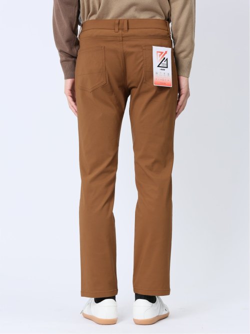 クロスストレッチ+ウォーム スリムパンツ こげ茶