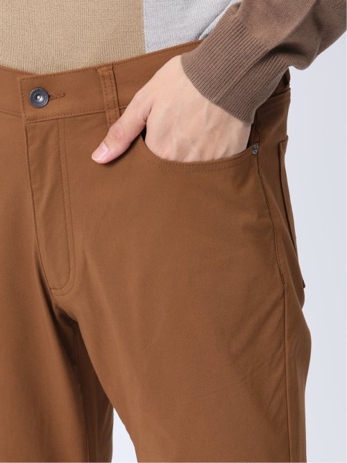 クロスストレッチ+ウォーム スリムパンツ こげ茶