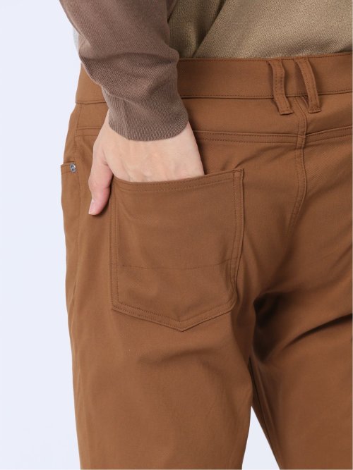 クロスストレッチ+ウォーム スリムパンツ こげ茶