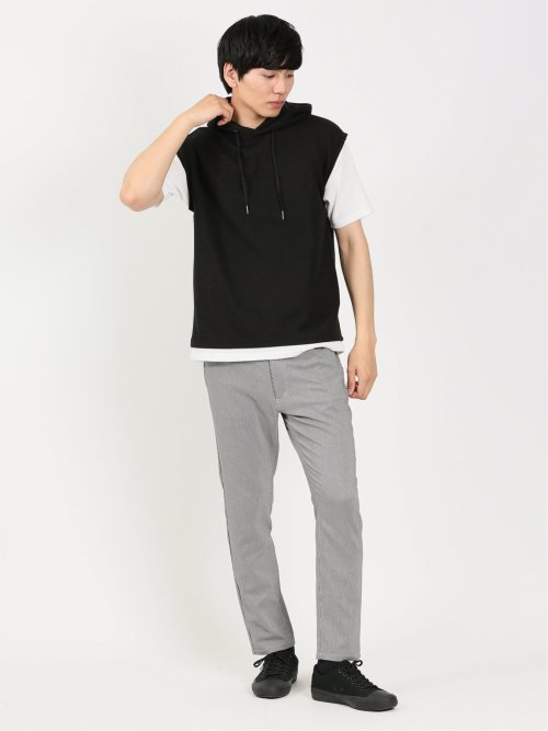 クロスストレッチ+クール スリムアンクルパンツ 千鳥