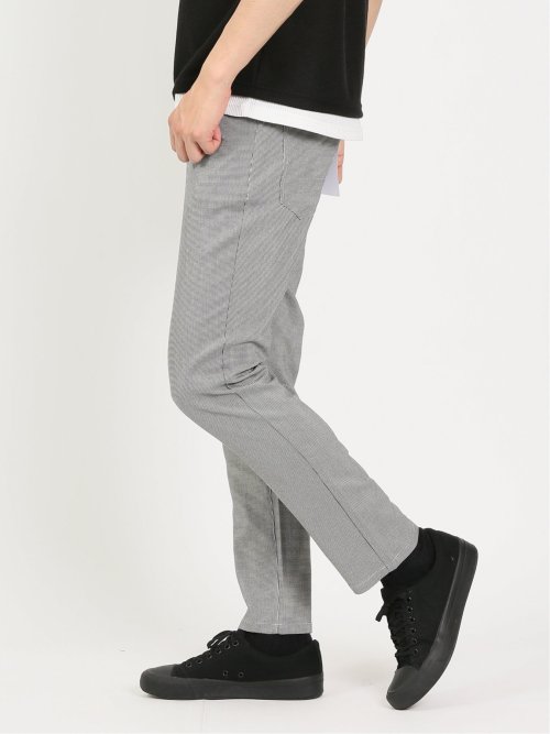 クロスストレッチ+クール スリムアンクルパンツ 千鳥