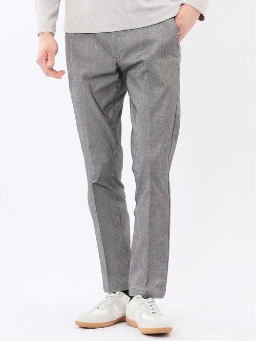 クロスストレッチ トラウザーパンツ ヘリンボン