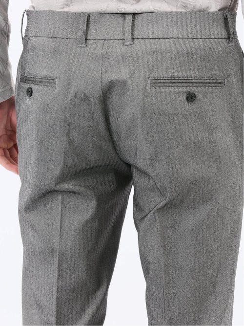 クロスストレッチ トラウザーパンツ ヘリンボン