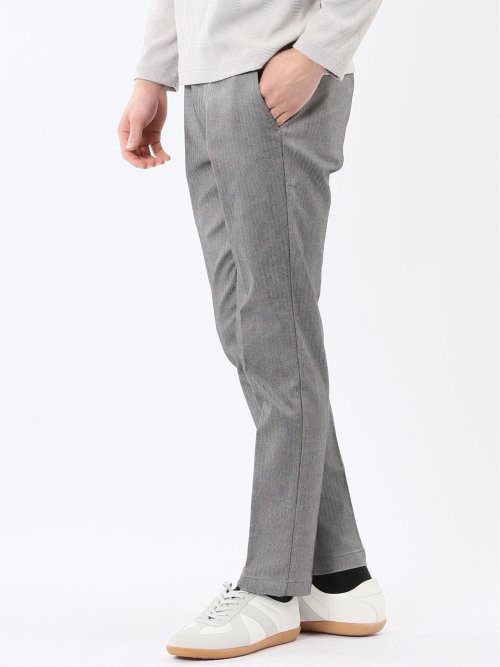 クロスストレッチ トラウザーパンツ ヘリンボン