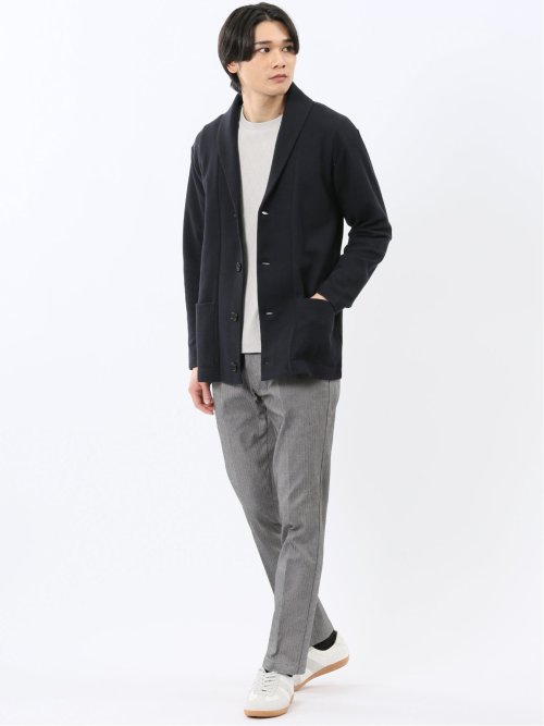 クロスストレッチ トラウザーパンツ ヘリンボン