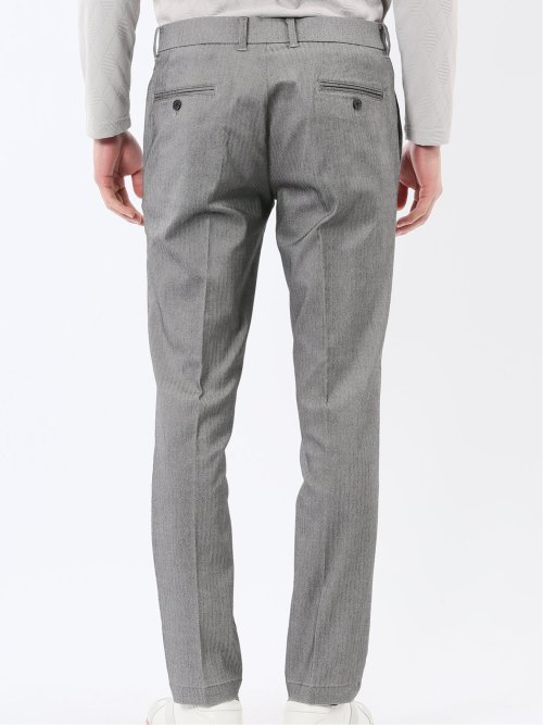 クロスストレッチ トラウザーパンツ ヘリンボン