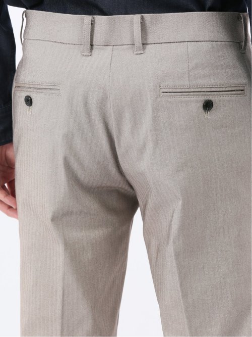 クロスストレッチ トラウザーパンツ ヘリンボン