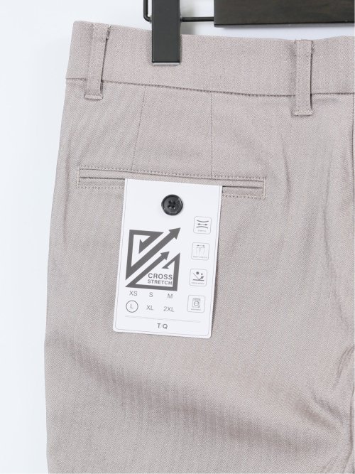 クロスストレッチ トラウザーパンツ ヘリンボン