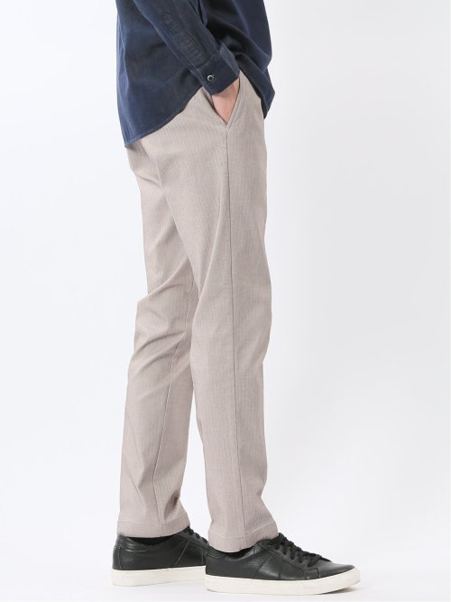 クロスストレッチ トラウザーパンツ ヘリンボン