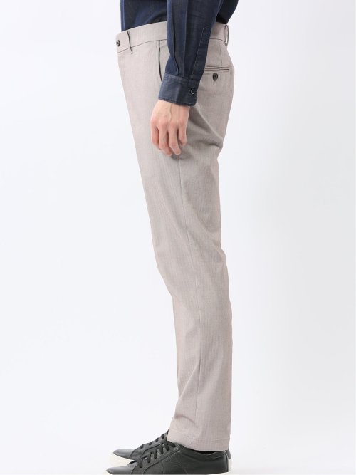 クロスストレッチ トラウザーパンツ ヘリンボン