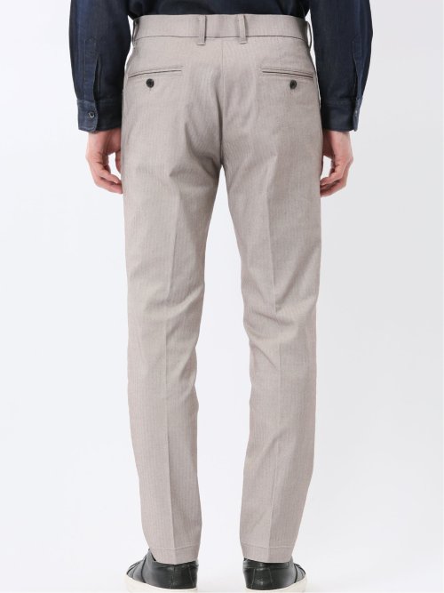 クロスストレッチ トラウザーパンツ ヘリンボン