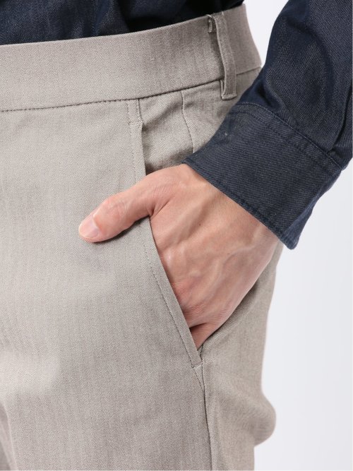 クロスストレッチ トラウザーパンツ ヘリンボン