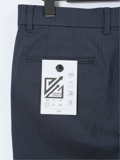クロスストレッチ トラウザーパンツ ヘリンボン