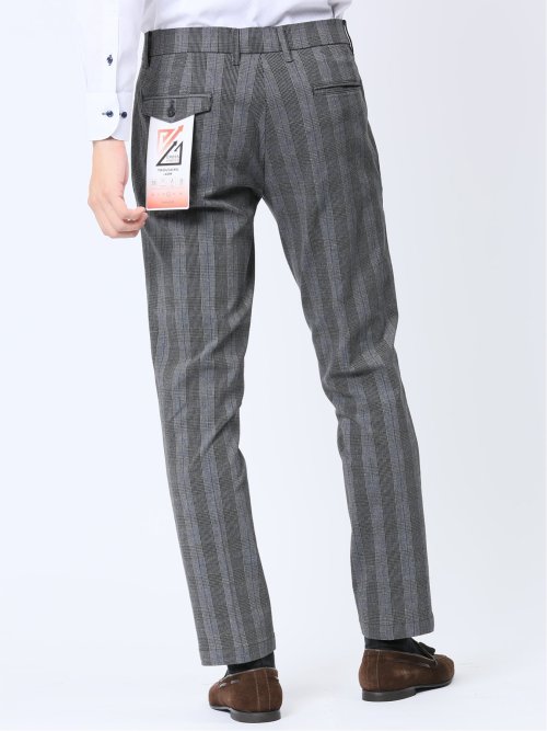 クロスストレッチ+ウォーム トラウザーパンツ グレー