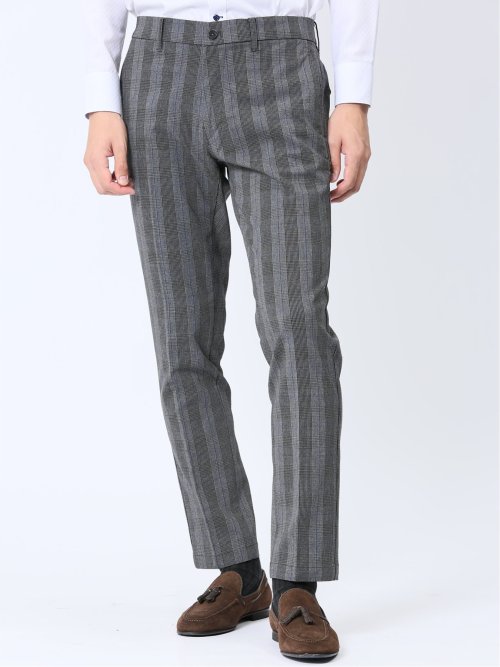 クロスストレッチ+ウォーム トラウザーパンツ グレー