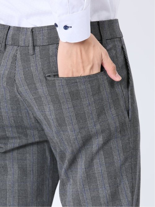 クロスストレッチ+ウォーム トラウザーパンツ グレー