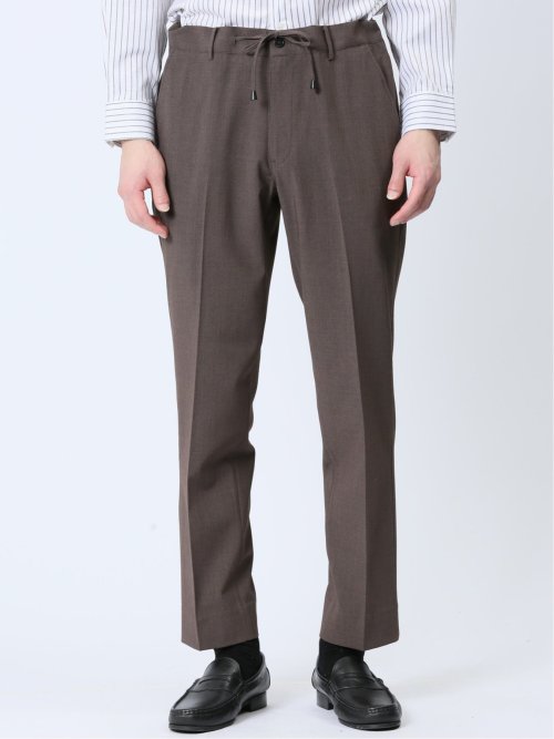 【関税込み】The Garment ブラウン Douglas トラウザーズ ModernRelax ストレッチ トラウザーパンツ(S 35こげ茶): パンツ