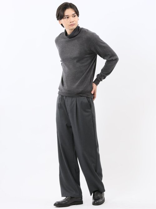 NEO BASICS ウール混 ワイドトラウザーパンツ(セットアップ可能)