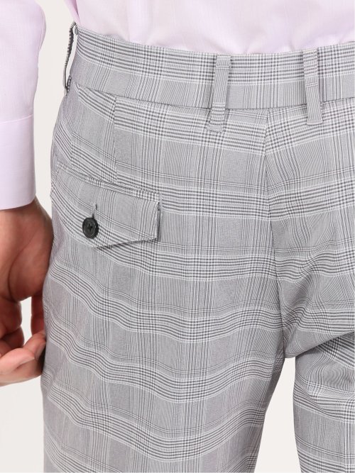 クロスストレッチ トラウザーパンツ グレンチェック