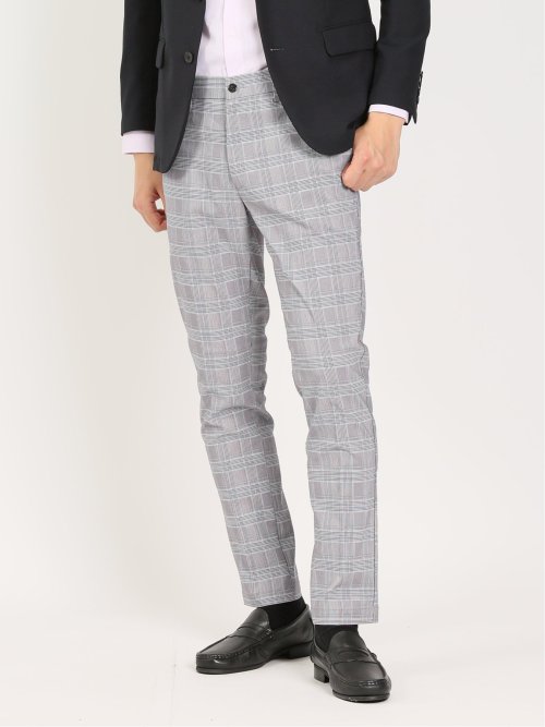 クロスストレッチ トラウザーパンツ グレンチェック