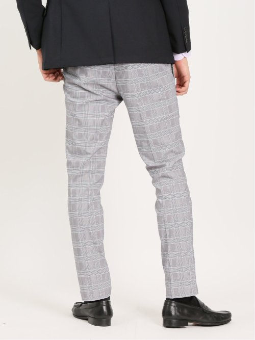 クロスストレッチ トラウザーパンツ グレンチェック