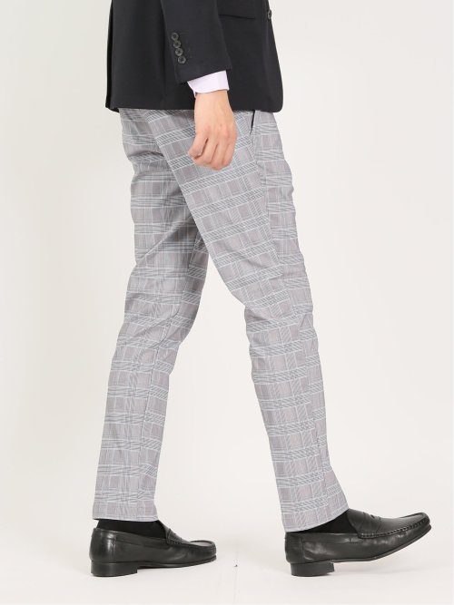 クロスストレッチ トラウザーパンツ グレンチェック