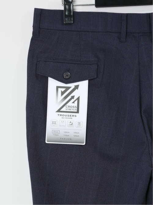 【大きいサイズ】グランバック/GRAND-BACK クロスストレッチ トラウザーパンツ チェック