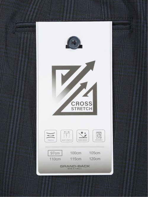 【大きいサイズ】グランバック/GRAND-BACK クロスストレッチ トラウザーパンツ グレンチェック