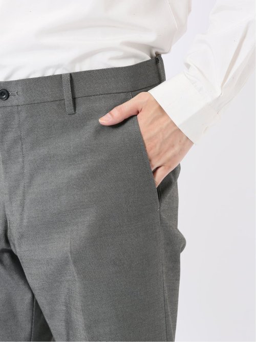 パンツ メンズ ストレッチ スリム トラウザー テーパード 綿混 オックス