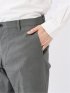パンツ メンズ ストレッチ スリム トラウザー テーパード 綿混 オックス