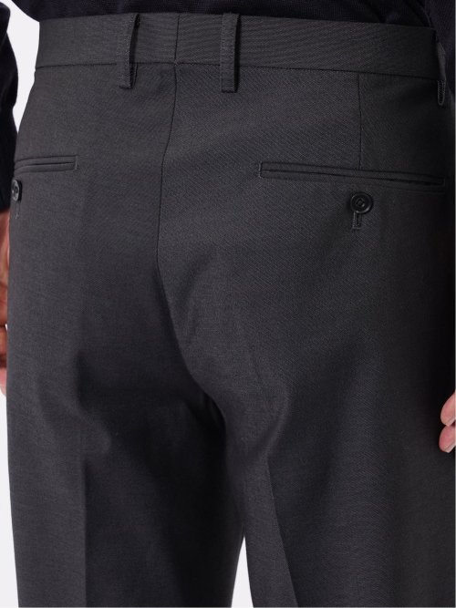 パンツ メンズ ストレッチ スリム トラウザー テーパード 綿混 オックス